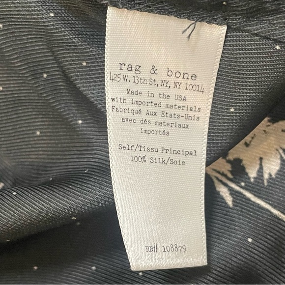 Rag & Bone Natalie Silk Palm Tree Sleeveless Tank Top in Black Sz S - Picture 7 of 9